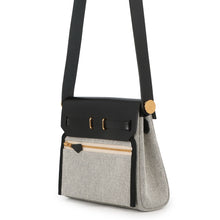 Load image into Gallery viewer, HERMES Herbag zip Ecru/Black Toile H Vache Hunter Leather Size Mini
