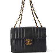 CHANEL Mademoiselle Chain Shoulder Bag Black Caviar Leather