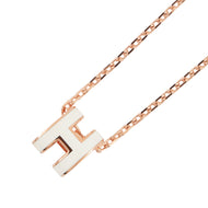 HERMES Pop Ash Necklace Size Mini White Gold Plated Lacquer