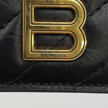 Load image into Gallery viewer, BALENCIAGA Crush Quilted Magnetic Card Holder Black782132 Calf Leather

