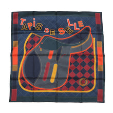 将图像加载到图库查看器中，HERMES Carre Double Face Taps de Selle Size 90 Vert/Marine/Orange Silk100%
