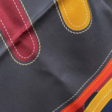 将图像加载到图库查看器中，HERMES Carre Double Face Taps de Selle Size 90 Vert/Marine/Orange Silk100%
