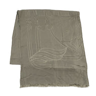 HERMES Quadrige Shawl Khaki Silk100%