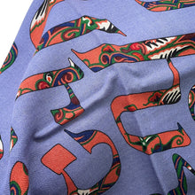 将图像加载到图库查看器中，HERMES Giant Square Letters from Erevan Size 140 Blue/Multicolor Cashmere70% Silk30%
