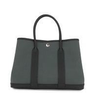 HERMES Garden Party Vert Mangrove/Black Toile H Negonda Leather Size TPM