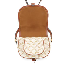 将图像加载到图库查看器中，CELINE Triomphe Falco Shoulder White/Brown191502 PVC Leather Size Medium
