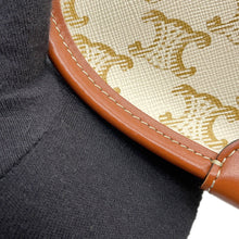 将图像加载到图库查看器中，CELINE Triomphe Falco Shoulder White/Brown191502 PVC Leather Size Medium

