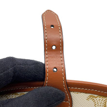 将图像加载到图库查看器中，CELINE Triomphe Falco Shoulder White/Brown191502 PVC Leather Size Medium
