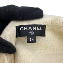 Load image into Gallery viewer, CHANEL CC Logo Button Knit Short Sleeve Size 34 IvoryP65575-K61301-N9739 Cashmere100%
