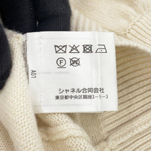 Load image into Gallery viewer, CHANEL CC Logo Button Knit Short Sleeve Size 34 IvoryP65575-K61301-N9739 Cashmere100%
