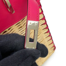 Load image into Gallery viewer, HERMES Birkin Picnic Framboise Swift Leather Rattan Size 25
