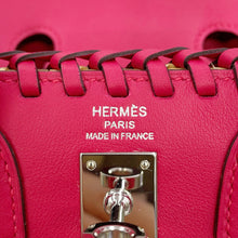 Load image into Gallery viewer, HERMES Birkin Picnic Framboise Swift Leather Rattan Size 25
