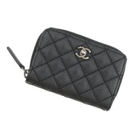 CHANEL Matelasse Turnlock Motif Coin Purse Black Caviar Leather