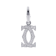 将图像加载到图库查看器中，CARTIER 2C Diamond Bag Charm 18K White Gold

