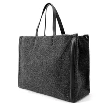 Load image into Gallery viewer, Valentino Garavani VLTN Tote Bag Gray/Black1Y2B0A35BZN Felt Leather Size Medium
