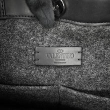 Load image into Gallery viewer, Valentino Garavani VLTN Tote Bag Gray/Black1Y2B0A35BZN Felt Leather Size Medium
