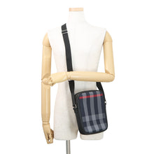 Load image into Gallery viewer, BURBERRY Super Explode Check Vertical Camera Bag Navy/Gray8084062 Canvas Leather
