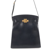 HERMES Kelly Sports GM Blue Indigo Box Calf Leather