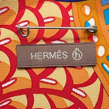将图像加载到图库查看器中，HERMES Petit H Brooch Multicolor Silk
