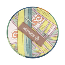 将图像加载到图库查看器中，HERMES Petit H Brooch Blue VertTurquoise Silk
