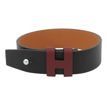Load image into Gallery viewer, HERMES HBracelet Size T4 Black/Red Leather
