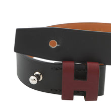 Load image into Gallery viewer, HERMES HBracelet Size T4 Black/Red Leather
