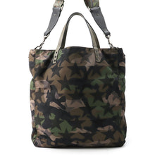 Load image into Gallery viewer, Valentino Garavani Rock Studded Camouflage Star Pattern 2-Way Tote Khaki/MulticolorLY2B0473NY0_A63 Nylon Leather
