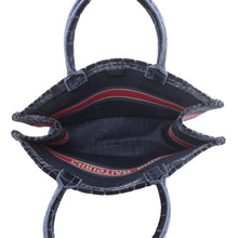 Load image into Gallery viewer, Dior Book Tote Bag (Fake Crocodile) Navy/Red/White suede Size Large
