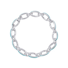 将图像加载到图库查看器中，TIFFANY&amp;Co. Clasping Link Bracelet SV925 TIFFANY&amp;Co. Blue Enamel

