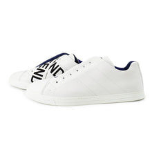 将图像加载到图库查看器中，FENDI FF logo sneakers with white cross band White/Black7E1198 Leather Size 10
