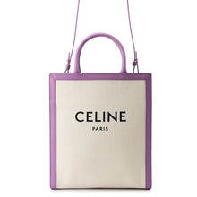 Load image into Gallery viewer, CELINE Vertical Cabas Natural/Purple192082 Canvas Leather Size Small
