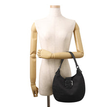 将图像加载到图库查看器中，FENDI Zucchino One Shoulder Bag Black Canvas Leather
