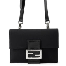 Load image into Gallery viewer, FENDI Shoulder Bag Black Cotton Leather

