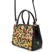 将图像加载到图库查看器中，PRADA Galleria 2WAY Shoulder Bag Black/Multicolor Saffiano Leather
