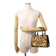 将图像加载到图库查看器中，PRADA Galleria 2WAY Shoulder Bag Black/Multicolor Saffiano Leather
