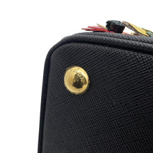 将图像加载到图库查看器中，PRADA Galleria 2WAY Shoulder Bag Black/Multicolor Saffiano Leather
