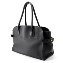 将图像加载到图库查看器中，PRADA Logo Tote Bag Black1BG517 Leather
