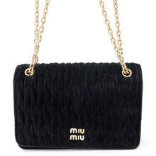 Load image into Gallery viewer, MIUMIU Chain Shoulder Bag Black5BP065 Velour
