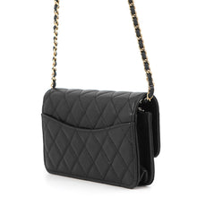 Load image into Gallery viewer, CHANEL Matelasse Chain Phone Case BlackAP3744 Caviar Leather
