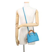将图像加载到图库查看器中，GUCCI Bamboo Diana 2-way Bag Blue715775 Leather Size Mini
