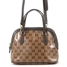 Load image into Gallery viewer, GUCCI GG Crystal 2wayShoulder Bag Brown341504 PVC Leather
