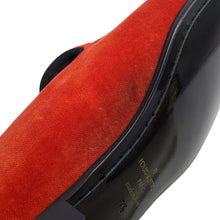 Load image into Gallery viewer, LOUIS VUITTON Opera shoes Orange Velour Size 7 1/2
