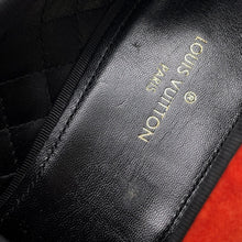 Load image into Gallery viewer, LOUIS VUITTON Opera shoes Orange Velour Size 7 1/2
