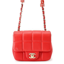 Load image into Gallery viewer, CHANEL Chocolate Bar ChainShoulder Bag RedAS3744 Lambskin Size Mini
