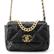 CHANEL CHANEL19 ChainShoulder Bag BlackAS1160 Shiny Lambskin