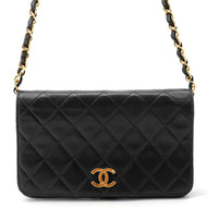 CHANEL Matelasse Push Lock ChainShoulder Bag Black Lambskin
