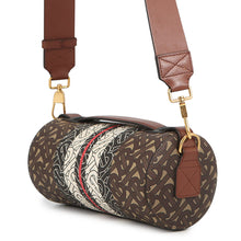 Load image into Gallery viewer, BURBERRY TBMonogram Stripe Shoulder Bag Brown/Black/White8020170 PVC Leather
