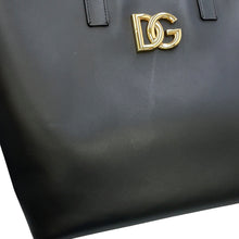 Load image into Gallery viewer, DOLCE&amp;GABBANA FEFE Shopping Tote Black Leather Size Medium
