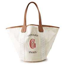 Load image into Gallery viewer, GOYARD Bellara Reversible Tote Bag White/Tan Canvas PVC Leather
