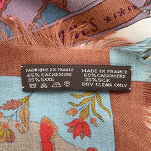 将图像加载到图库查看器中，HERMES Carre Fantaisies Indiennes (Enchanting India) Size 90 Blue/Multicolor Cashmere65% Silk35%
